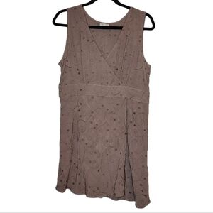 J. Jill embroidered brown sleeveless tunic/dress. Size 12